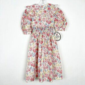 homecoming dress shop Vintage Polly Flinders Smocked Apron Dress 5t – Nostalgic Baby Vintage main image 1
